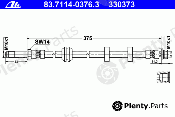  ATE part 83.7114-0376.3 (83711403763) Brake Hose