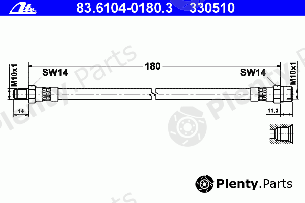  ATE part 83.6104-0180.3 (83610401803) Brake Hose