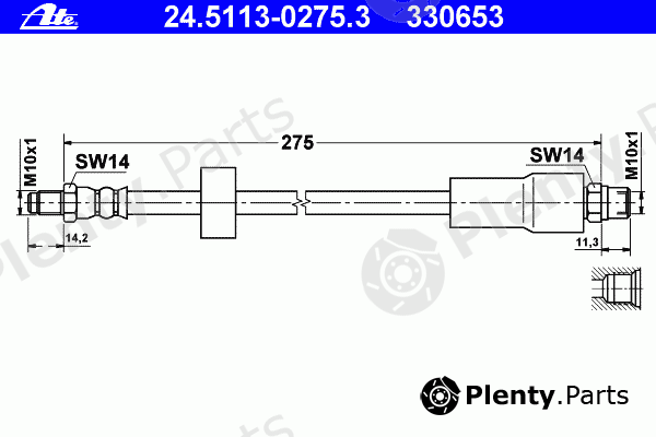  ATE part 24.5113-0275.3 (24511302753) Brake Hose