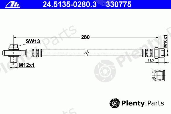  ATE part 24.5135-0280.3 (24513502803) Brake Hose