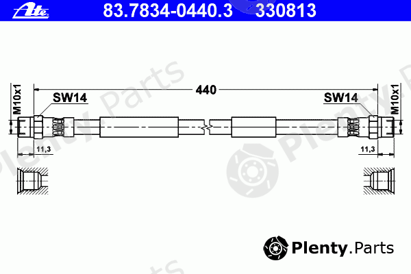  ATE part 83.7834-0440.3 (83783404403) Brake Hose