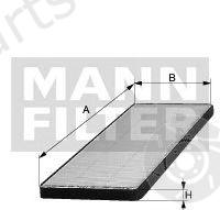  MANN-FILTER part CU2516 Filter, interior air