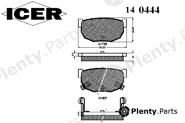  ICER part 140444 Brake Pad Set, disc brake