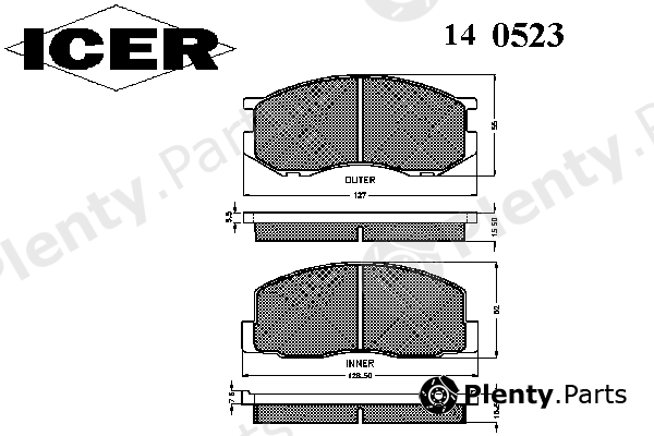  ICER part 140523 Brake Pad Set, disc brake
