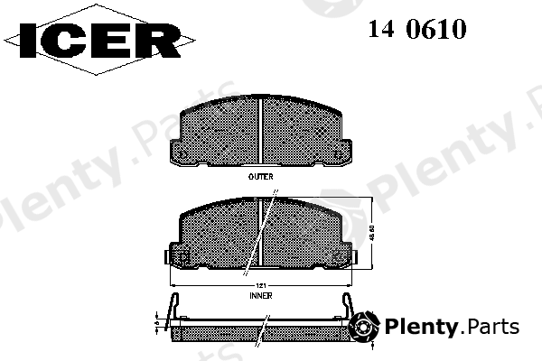  ICER part 140610 Brake Pad Set, disc brake