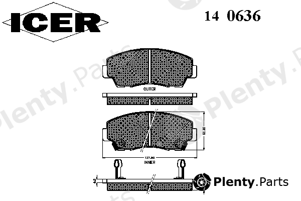  ICER part 140636 Brake Pad Set, disc brake