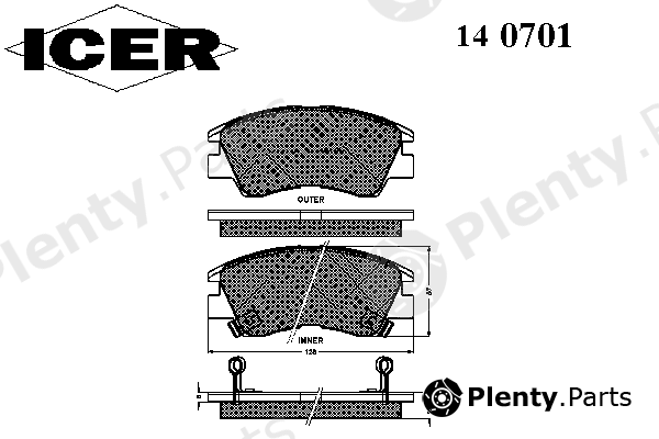  ICER part 140701 Brake Pad Set, disc brake