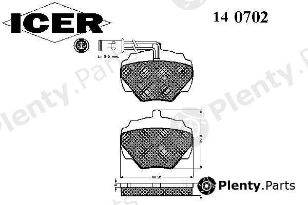  ICER part 140702 Brake Pad Set, disc brake