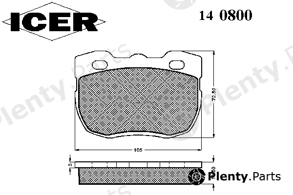  ICER part 140800 Brake Pad Set, disc brake