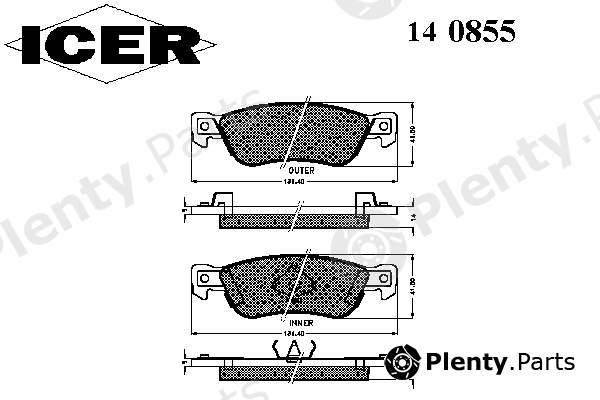  ICER part 140855 Brake Pad Set, disc brake
