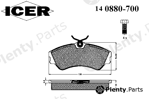  ICER part 140880-700 (140880700) Brake Pad Set, disc brake