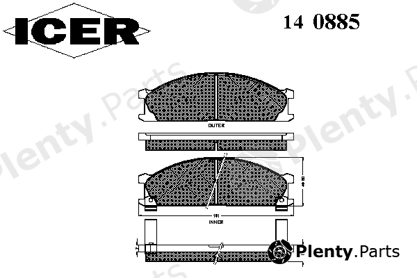  ICER part 140885 Brake Pad Set, disc brake
