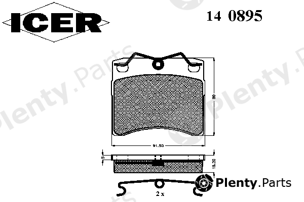  ICER part 140895 Brake Pad Set, disc brake