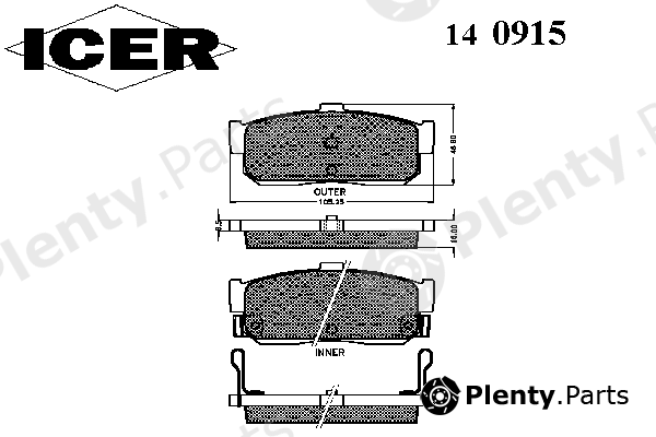  ICER part 140915 Brake Pad Set, disc brake