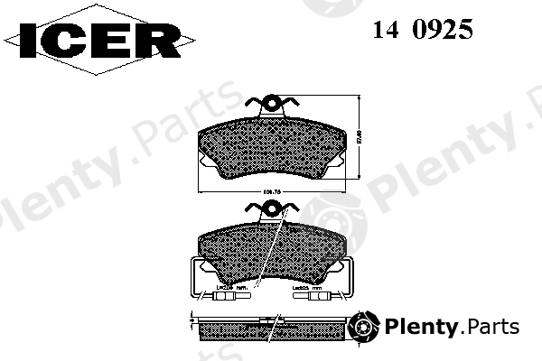  ICER part 140925 Brake Pad Set, disc brake