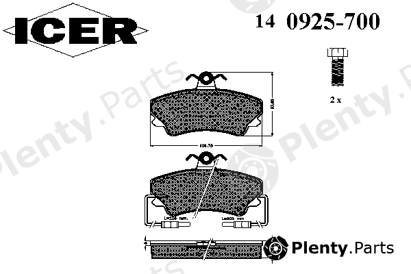  ICER part 140925-700 (140925700) Brake Pad Set, disc brake
