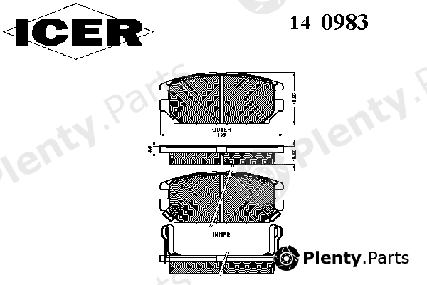  ICER part 140983 Brake Pad Set, disc brake