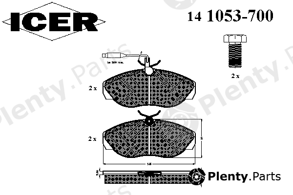  ICER part 141053-700 (141053700) Brake Pad Set, disc brake
