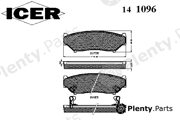  ICER part 141096 Brake Pad Set, disc brake