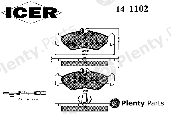  ICER part 141102 Brake Pad Set, disc brake