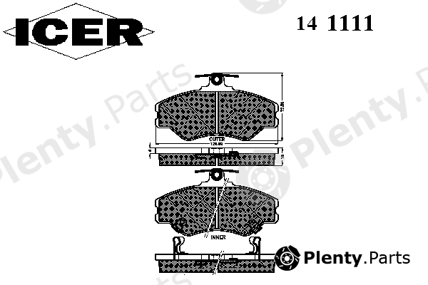  ICER part 141111 Brake Pad Set, disc brake