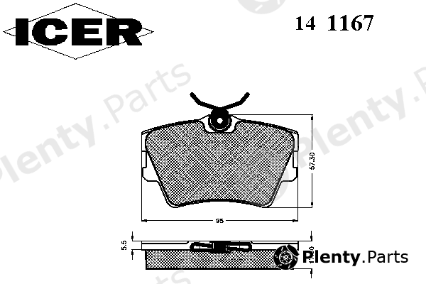  ICER part 141167 Brake Pad Set, disc brake