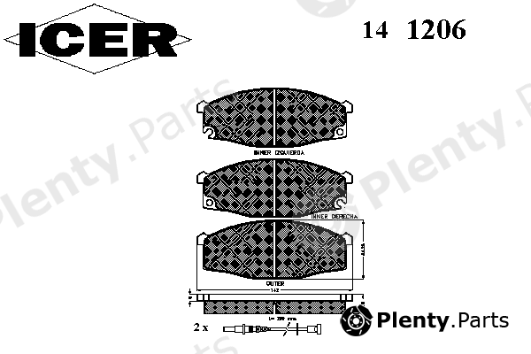  ICER part 141206 Brake Pad Set, disc brake