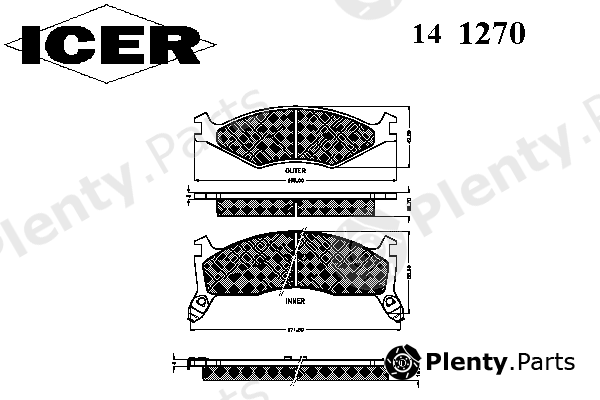  ICER part 141270 Brake Pad Set, disc brake