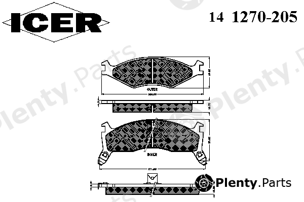  ICER part 141270-205 (141270205) Brake Pad Set, disc brake