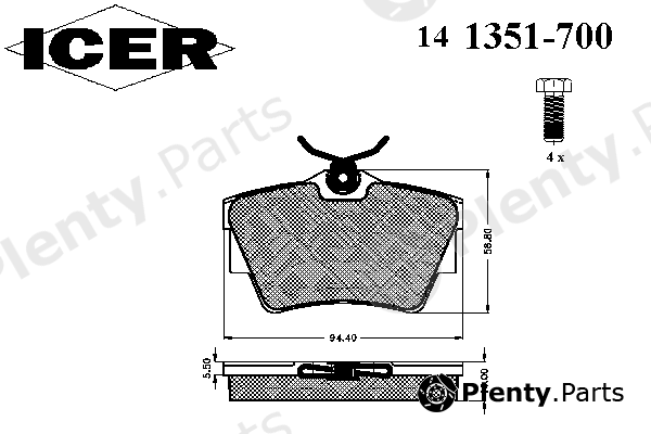  ICER part 141351-700 (141351700) Brake Pad Set, disc brake