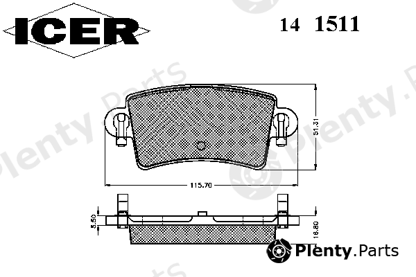  ICER part 141511 Brake Pad Set, disc brake