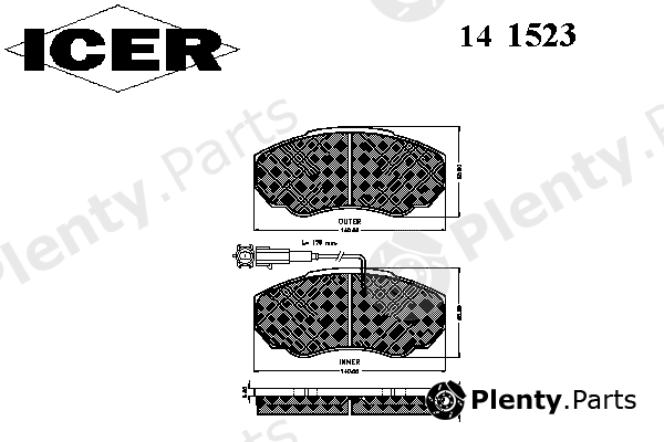  ICER part 141523 Brake Pad Set, disc brake