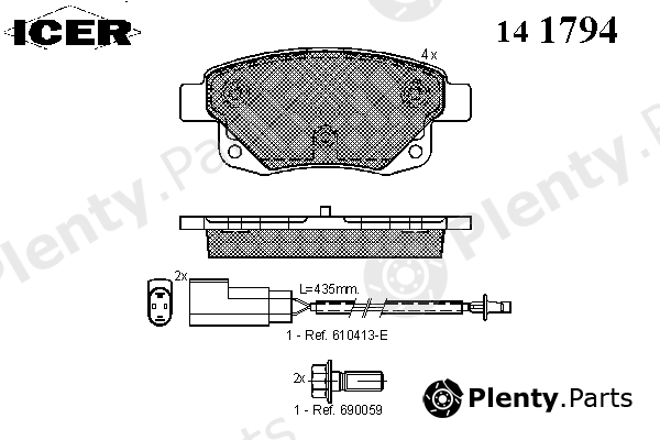  ICER part 141794 Brake Pad Set, disc brake