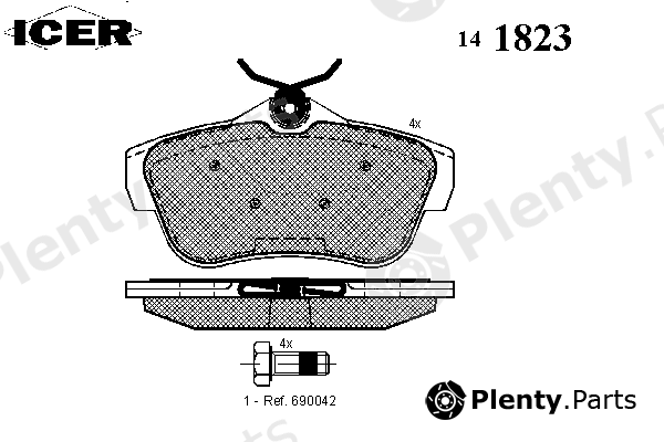  ICER part 141823 Brake Pad Set, disc brake