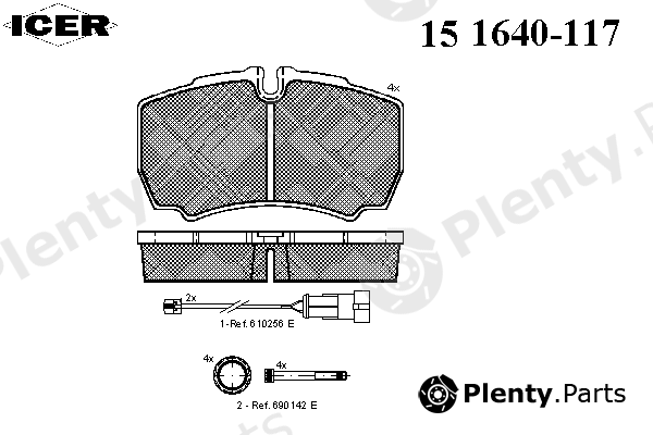  ICER part 151640-117 (151640117) Brake Pad Set, disc brake