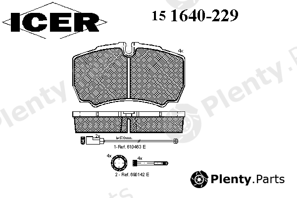  ICER part 151640-229 (151640229) Brake Pad Set, disc brake