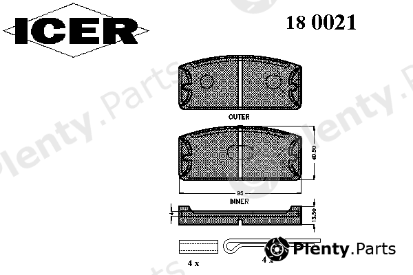  ICER part 180021 Brake Pad Set, disc brake