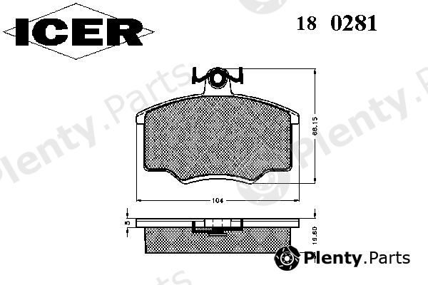  ICER part 180281 Brake Pad Set, disc brake