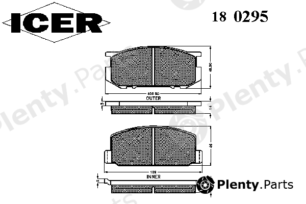  ICER part 180295 Brake Pad Set, disc brake