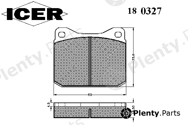  ICER part 180327 Brake Pad Set, disc brake