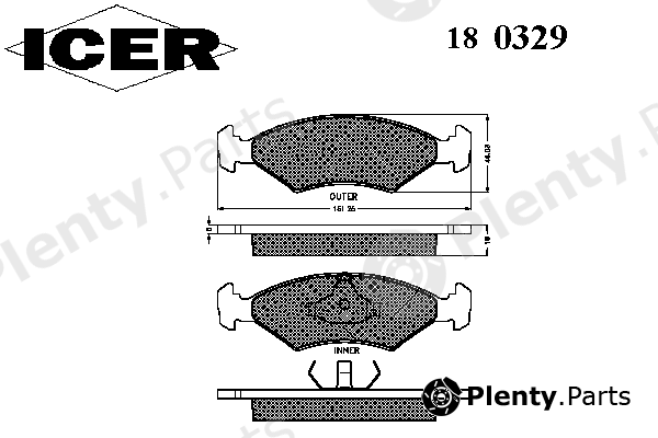  ICER part 180329 Brake Pad Set, disc brake