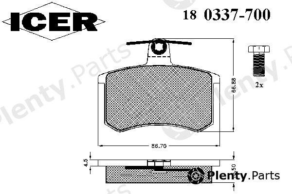  ICER part 180337-700 (180337700) Brake Pad Set, disc brake
