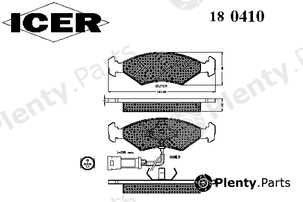  ICER part 180410 Brake Pad Set, disc brake
