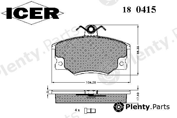  ICER part 180415 Brake Pad Set, disc brake