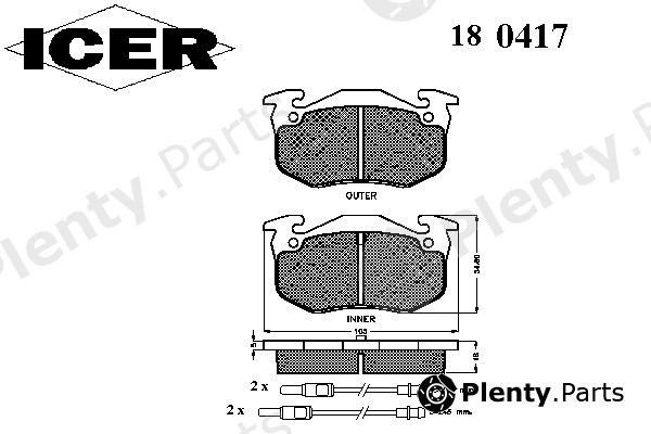  ICER part 180417 Brake Pad Set, disc brake
