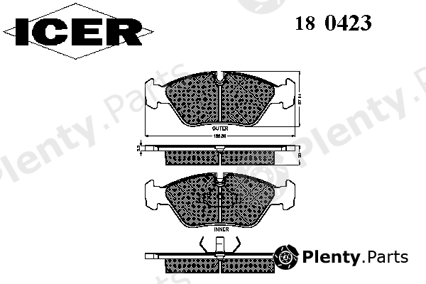  ICER part 180423 Brake Pad Set, disc brake