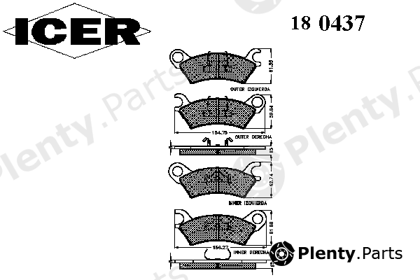  ICER part 180437 Brake Pad Set, disc brake