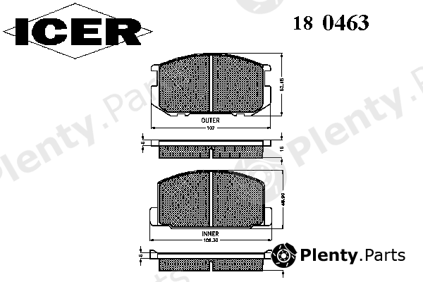  ICER part 180463 Brake Pad Set, disc brake