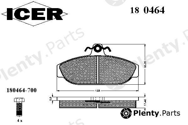  ICER part 180464 Brake Pad Set, disc brake