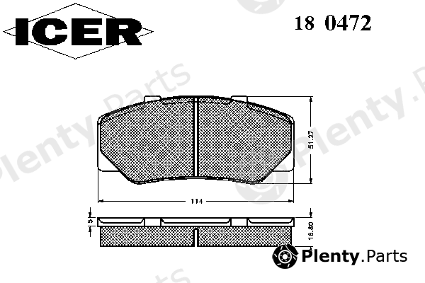  ICER part 180472 Brake Pad Set, disc brake